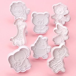 4 ชิ้น สัตว์ คุกกี้ ลูกสูบ ตัด การ์ตูน เบเกอรี่ แม่พิมพ์ คุกกี้ แสตมป์ บิสกิต DIY เครื่องมือตกแต่งแม่พิมพ์