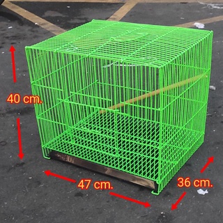 กรงหมา กรงแมว กรงกระต่าย ขนาด 47x36x40 cm. ( กรงหมอนเล็กเคลือบคละสี )