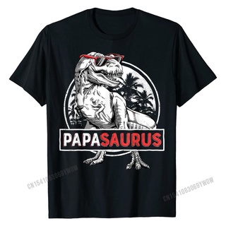 เสื้อยืดผ้าฝ้ายพิมพ์ลายเสื้อยืด พิมพ์ลายไดโนเสาร์ Daddy Papasaurus สไตล์วินเทจ แฟชั่นฤดูร้อน สําหรับผู้ชาย