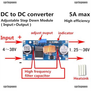 [77HOT] ตัวแปลงแรงดันไฟฟ้า DC-DC step-down 4V-38v เป็น 3.3V 12V 24V 5A