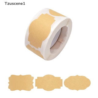 [Tzuscene1] สติกเกอร์ฉลากกระดาษคราฟท์เปล่า DIY สําหรับตกแต่งขวดโหล ของขวัญ 250 ชิ้น ต่อม้วน