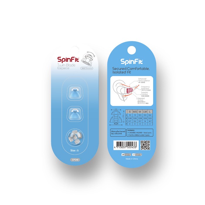 Spinfit TWINBLADE CP240 EARPHONE EARTIPS EARTIPS SIZE SML