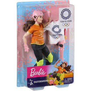 Barbie Olympic Games Tokyo 2020 บาร์บี้โอลิมปิกเกมส์ โตเกียว 2020 นักกีฬาสเก็ตบอร์ด รุ่น GJL78