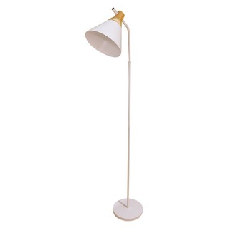 Floor lamp FLOOR LAMP CARINI LS-PCF493 CARINI CONTEMPORARY IRON/WOODEN WHITE The lamp Light bulb โคมไฟตั้งพื้น ไฟตั้งพื้