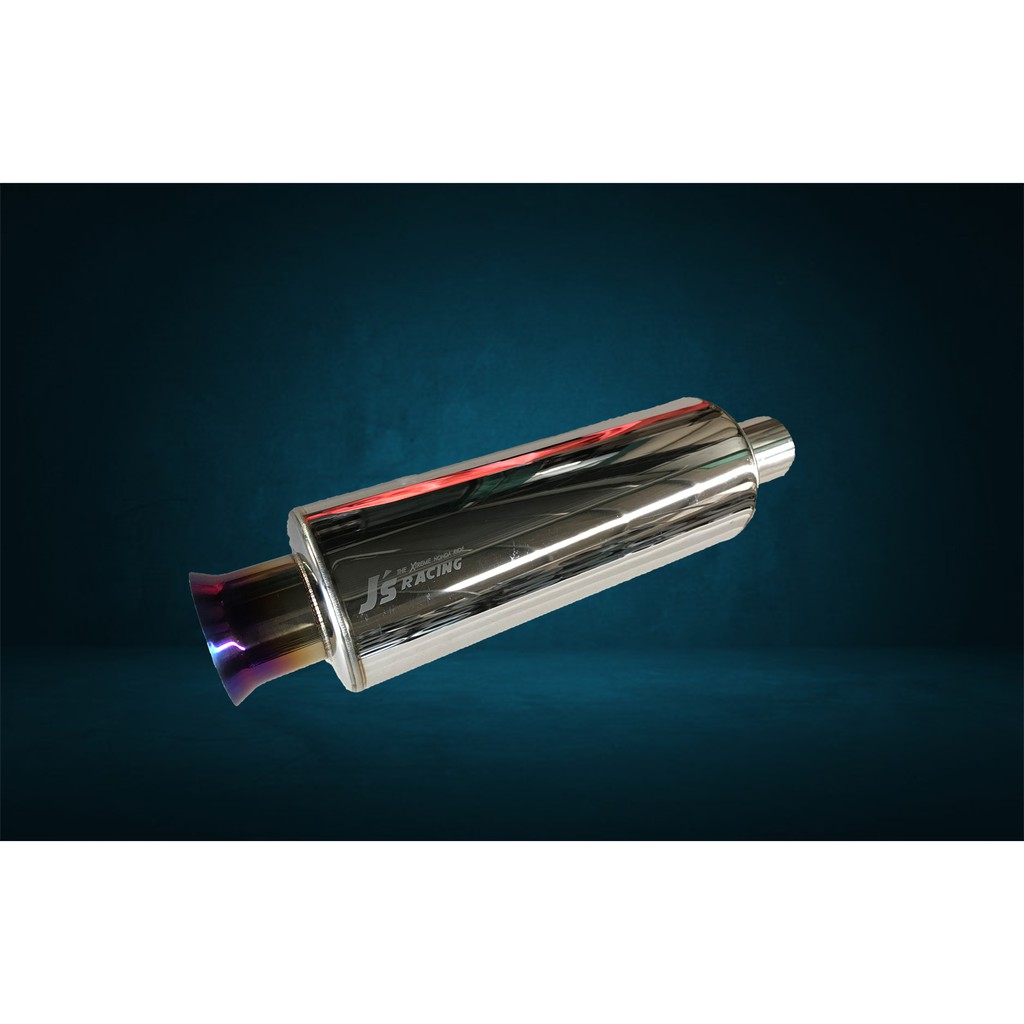 Js RACING Trumpet ท่อไอเสียหลังสปอร์ตสากล ท่อไอเสียรถยนต์ (หางสีน้ําเงิน) js racing