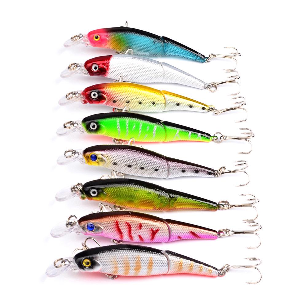 92 มิลลิเมตร 7.2 กรัม 2 ปล้องเหยื่อตกปลาตา 3D โมโห Crankbait ไบโอนิคจมช้าๆเหยื่ออุปกรณ์เทียมเหยื่อ