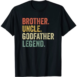 ผ้าฝ้าย 100%เสื้อยืดลําลอง ผ้าฝ้าย แขนสั้น พิมพ์ลาย Uncle Godfather Christmas s From Godchild สําหรับผู้ชายS-3XL