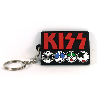 KISS พวงกุญแจ ยาง ปั้มนูน คิส  พังค์ แทรช ร็อค พร้อมส่ง KIS45