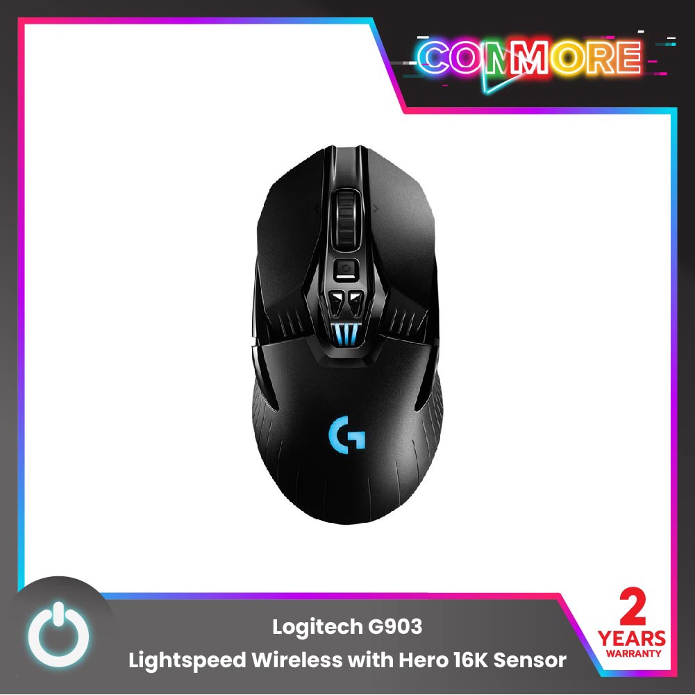 Logitech G903 Lightspeed Wireless with Hero 16K Sensor Gaming Mouse ...