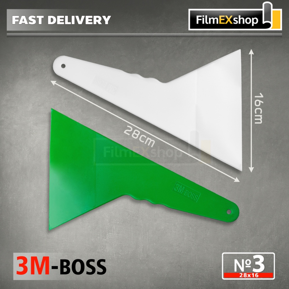 เกียงรีดฟิล์ม อุปกรณ์ติดฟิล์มกรองแสง เครื่องมือช่างฟิล์ม 3MBOSS28х16№3 Heat Resist Plastic Squeegee Window Tint Tool