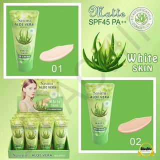 S931 ครีมอโรเวล่า Sasimi Aloe Vera BB cream SPF45 PA++ครีมอโรเวล่า แบบหลอดบีบ เกลี่ยง่ายกลิ่นหอม ครีมรองพื้น