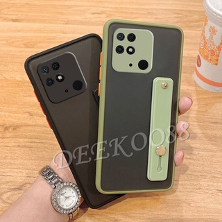 เคสโทรศัพท์ Xiaomi Redmi 10C / 10 2022 New Handphone Casing With Wristband Smartphone Case Camera Lens Protection Luxury Transparent Matte PC เคส Redme Redmi10C Phone Cover