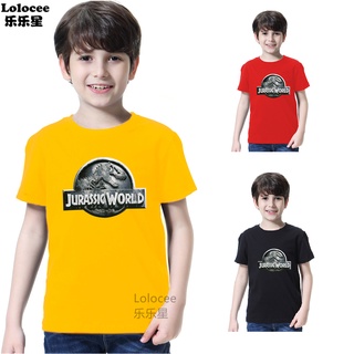 เสื้อยืด พิมพ์ลายไดโนเสาร์ Jurassic Park น่ารัก สําหรับเด็กผู้ชาย และเด็กผู้หญิง