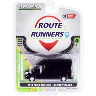 Greenlight 1/64 Route Runners Series 3 - 2019 Ford Transit - Shadow Black 53030