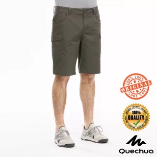 กางเกงเดินป่าขาสั้นสำหรับผู้ชาย รุ่น NH550 (สีเขียวกากี) QUECHUA