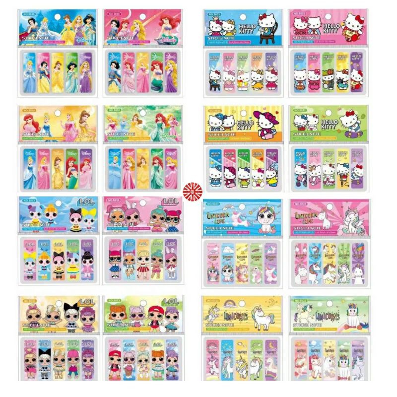 Sticky Note / Bookmark / Post It พลาสติกโฮโลแกรมแฟนซีภาพตัวละคร 100 ชิ้น cxx*