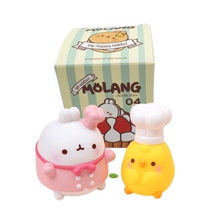 ตุ๊กตาฟิกเกอร์ Molang Vol4 Random Mystery Box ขนาดเล็ก ของเล่นสําหรับเด็ก