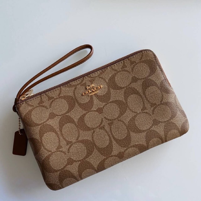 Coach Double Zip Wallet In Signature Canvas #F16109 IME74