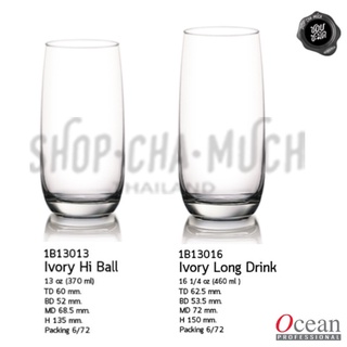 **โปรดอ่าน** แก้ว IVORY 13-16oz. มีหลายขนาดให้เลือก (Pack 6) Ocean