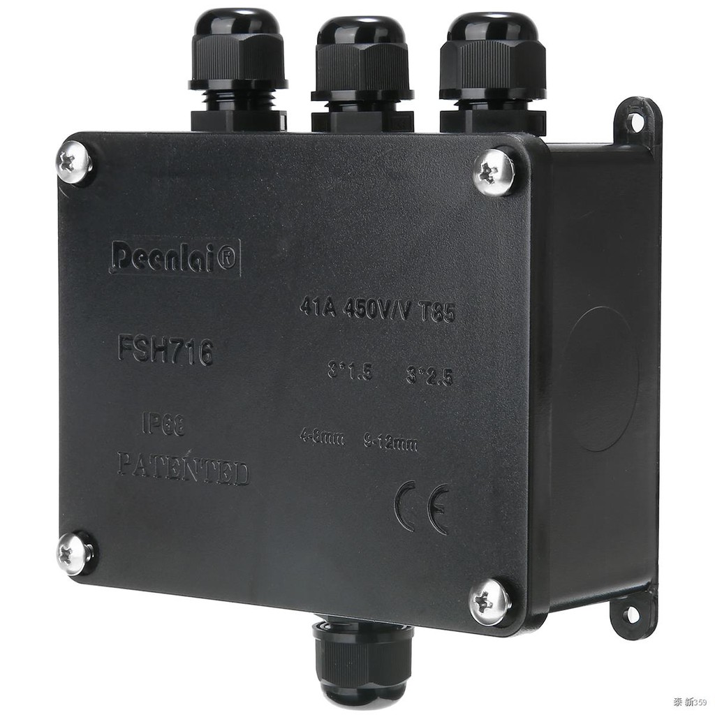 4 Way Underground LED Light Junction Box 3 Port Waterproof Outdoor Electrical Terminal