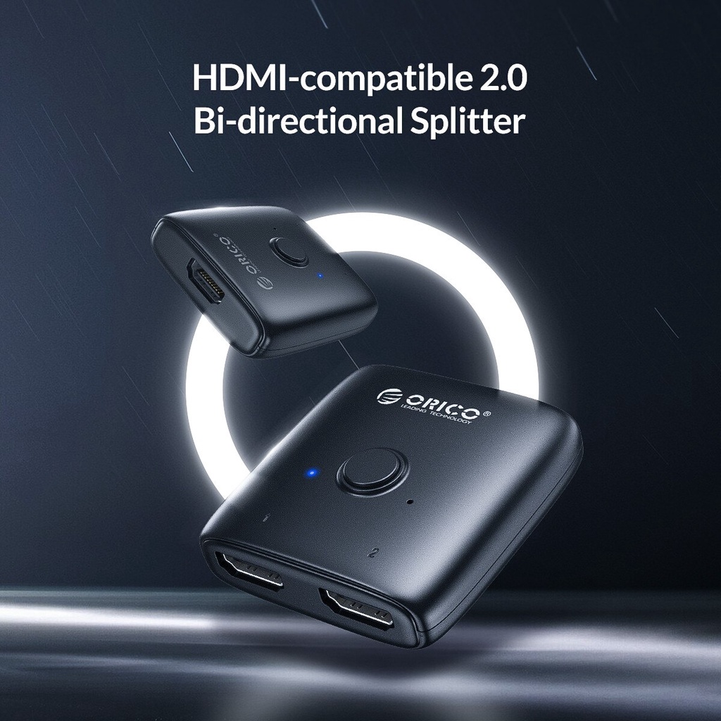 Orico HDMI-เข้ากันได้กับ Splitter 4K*2K 60HZ KVM Switcher Bi-Direction 1x2/2x1 อะแดปเตอร์แปลงเสียงสําหรับ PS5 Nintendo Switch BOX (HS2-A1)