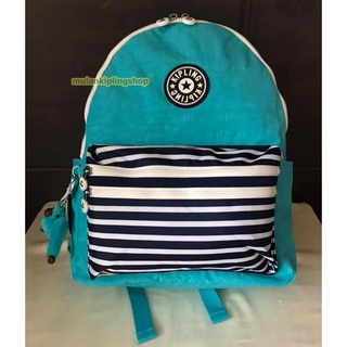 ส่งฟรี EMS KIPLING Bouree Large Backpack - SUPERB STRIPE BLUE MX ด้านข้างมี ช่องใส่ขวดน้ำ ทั้ง 2 ข้าง