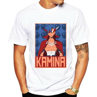 เสื้อยืดครอปเสื้อยืดคอกลม ผ้าฝ้าย 100% พิมพ์ลายโปสเตอร์ Tengen Toppa Gurren Lagann Kamina สําหรับผู้ชายS-5XL