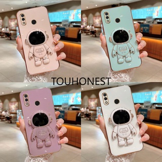 เคส Huawei Honor 10i เคส Honor 20i เคส Honor 10 Lite เคส Honor 20 Lite Case Honor 70 Pro Case Honor Play6T Luxury Cute Silicone 3D Astronaut Stand Phone Cover Case โทรศัพท์มือถือ ซิลิโคน ลายนักบินอวกาศ พร้อมขาตั้ง หรูหรา สําหรับ