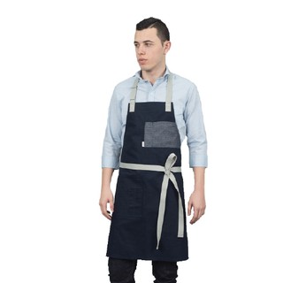 Han&amp;Co.PEBBLE APRON Rocky Ripstop ผ้ากันเปื้อนคล้องคอรุ่นPEBBLE สีน้ำเงิน-ยีนส์