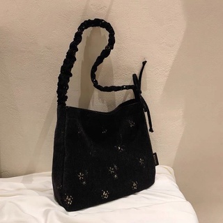 💥Hot Selling🎊👜velvet one shoulder bucket bag women retro tote bag casual messenger bag