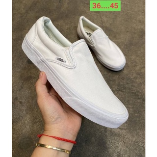 รองเท้า Vans Slip on รองเท้าผ้าใบสวมรองเท้าวินเทจใส่เที่ยว