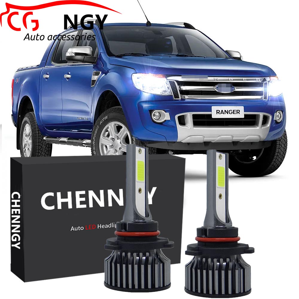 สําหรับ Ford Ranger T6 (1stGen) ปี 2012 - 2014 ด้านหน้า LED ไฟหน้าหลอดไฟ 6000K 12V-24V สีขาวสว่าง Qt