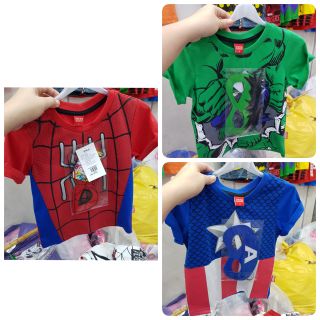 เสื้อยืดเด็ก แถม หน้ากาก ลาย super hero