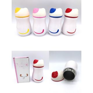 กระบอกน้ำสแตนเลส หูแมวน่ารัก 260ml เก็บร้อน/เย็น 3-4 ชม.
