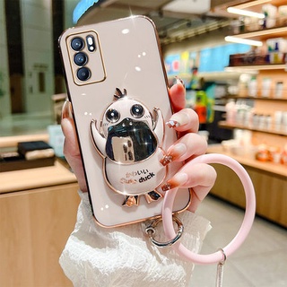 เคสโทรศัพท์มือถือ ลายเป็ดน่ารัก พร้อมขาตั้ง สําหรับ OPPO Reno6 Reno6 Pro Reno6 Z Reno5 Reno5 F Reno5 Pro Reno4 Reno4 Pro