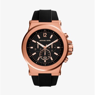 MICHAEL KORS นาฬิกาข้อมือผู้ชาย รุ่น MK8184 Dylan Chronograph Black Dial - Rose Gold