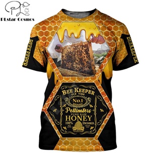 Bee Keeper เสื้อยืดแขนสั้น พิมพ์ลายผึ้ง 3D สไตล์ฮาราจูกุ แฟชั่นฤดูร้อน สําหรับผู้ชาย