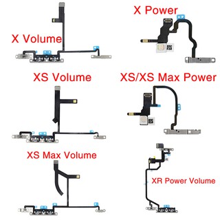 ปุ่มปรับระดับเสียง เปิดปิด แบบริบบิ้น สายเคเบิลอ่อน พร้อมโลหะ สําหรับโทรศัพท์ X XR XS Max