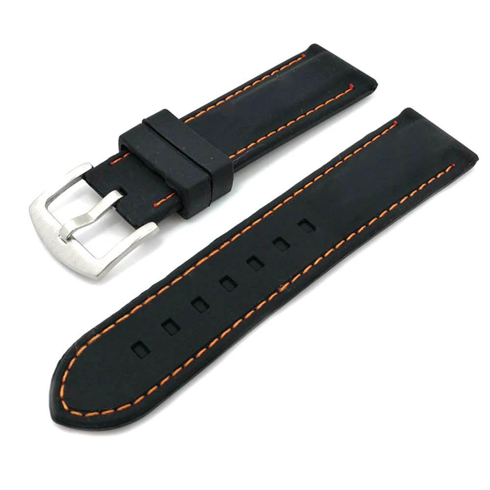 MXBEAUTY สายนาฬิกา Universal Men Silicone 20mm 22mm 24mm Rubber Sport Strap