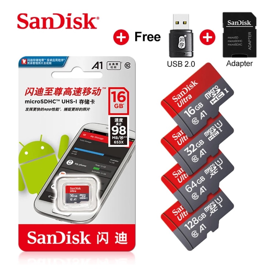 SD 128GB 32GB 64GB 16GB Micro SD Card SD/TF Flash Card Memory Card microSD card reader