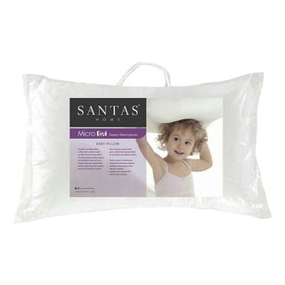 Pillow PILLOW 12X20 BABY MICROGEL WHITE SANTAS Bolster pillow Bedroom bedding หมอนหนุน หมอน SANTAS BABY MICROGEL 12X20 น