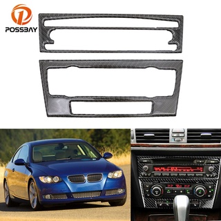 【Hot Style】ขอบแผงควบคุมเครื่องปรับอากาศ คาร์บอนไฟเบอร์ สําหรับ BMW 3 Series E90 E92 E93 2005-2012