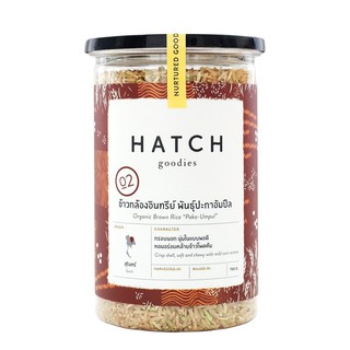 HATCH goodies ข้าวกล้องออร์แกนิค พันธุ์ปะกาอำปึล Organic Brown Rice "Paka Umpul" - Reusable Can (750g)