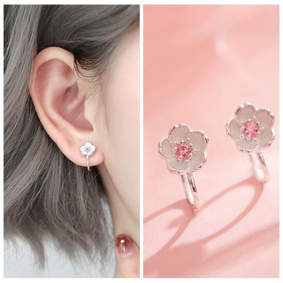 ต่างหูแบบหนีบซากุระสีชมพู • Pink Sakura Ear cuff