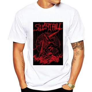 เสื้อยืดวินเทจใหม่ เสื้อยืดลําลอง แขนสั้น คอกลม พิมพ์ลายภาพยนต์ Silent Red Thing Silent Hill Pyramid Head Heavy Metal Ba