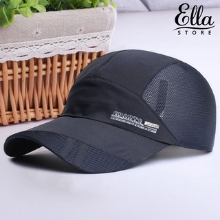 Ellastore123 หมวกเบสบอล ผ้าตาข่าย กลวง น้ําหนักเบา กันแดด กันแดด เหมาะกับฤดูร้อน สําหรับผู้ชาย วิ่ง