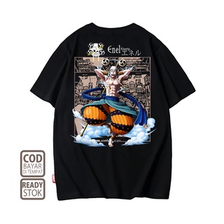 คอลูกเรือเสื้อยืดคอกลมEnel ONE PIECE 0046 เสื้อยืด ลายการ์ตูนอนิเมะญี่ปุ่น ALVACOTH พรีเมี่ยมผ้าฝ้ายแท้