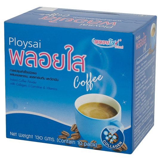 ✨นาทีทอง✨ พลอยใส กาแฟปรุงสำเร็จชนิดผง ผสมคอลลาเจน แอลคาร์นิทีน และวิตามิน 13กรัม x 10 ซอง Ploy Sai I