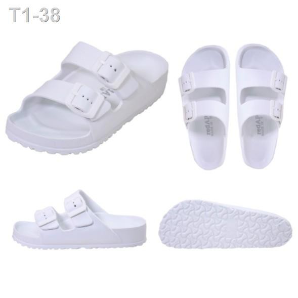 ♤Red Apple [BG2562/2561 ไฟลอนรองเท้าแตะสวมผู้หญิง/ชาย 2/1 สาย Black / White ขาว ดำ ถูกสุดในไทย 36-45 Phylon Sandals