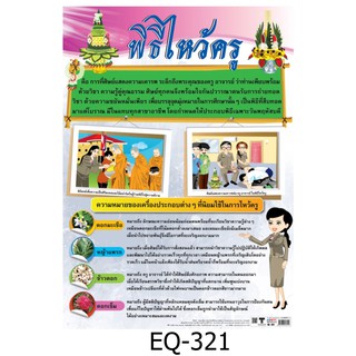 พิธีไหว้ครู EQ-321 สื่อโปสเตอร์ภาพ กระดาษ หุ้มพลาสติก